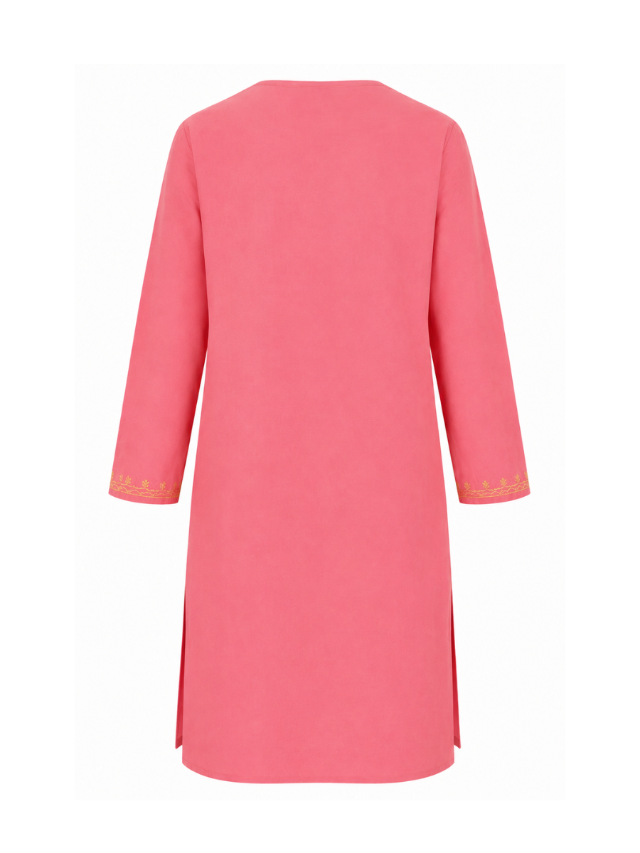 Noor : Aari embroidery summer kurti | Pink